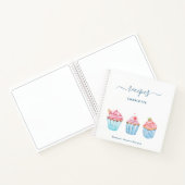 Blaas roze met blauwe cupcakes notitieboek (Binnen)