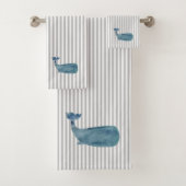 Blaas washanddoekset voor witte blauwe streep bad handdoek (Insitu)