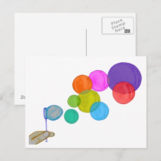 blaasbalken (regenboog) briefkaart (Voorkant / Achterkant)