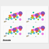 blaasbalken (regenboog) rechthoekige sticker (Vel)