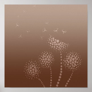 blaasbloemen roze en bruin poster