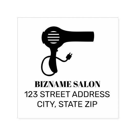 Blaasdroger Haarsalon Schoonheid Business Zelfinktende Stempel (Design)