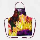 Blaasgeel, rode Tulpbloemen Schort (Voorkant)