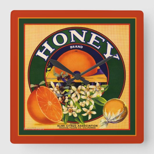  blaasjesbandjes op het etiket van Sinaasappels Vierkante Klok (Voorkant)