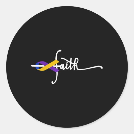Blaaskanker Faith Ribbon Warrior Blaaskanker Ronde Sticker (Voorkant)
