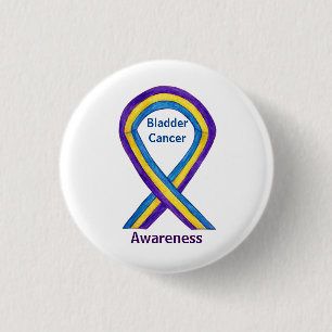 Blaaskanker Strepen Awareness Lintje Speld Knoop Ronde Button 3,2 Cm