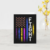 Blaaskanker Vlag Paarse geel blauw lint Award Kaart (Gele Bloem)