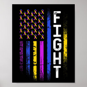 Blaaskanker Vlag Paarse geel blauw lint Award Poster