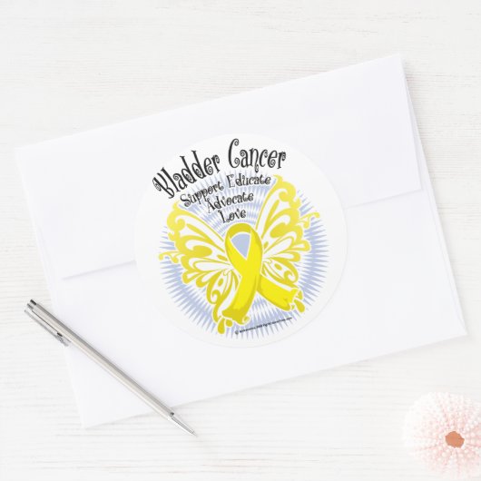 Blaaskanker vlinder 3 ronde sticker (Envelop)