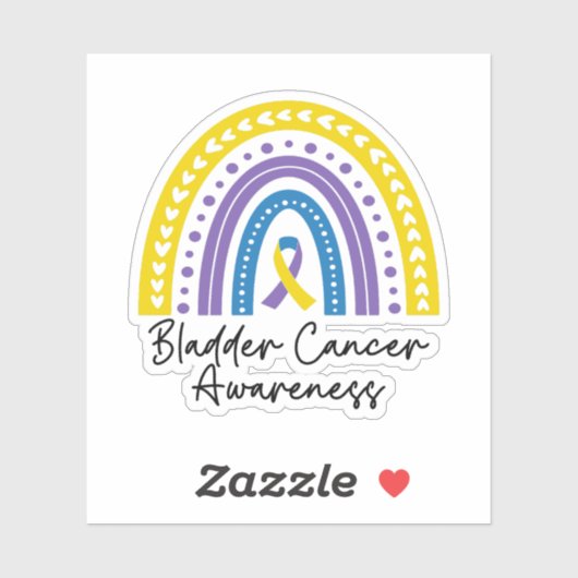 Blaaskankerbewustzijn, blaaskankerondersteuning sticker (Vel)