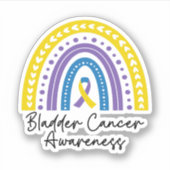 Blaaskankerbewustzijn, blaaskankerondersteuning sticker (Voorkant)