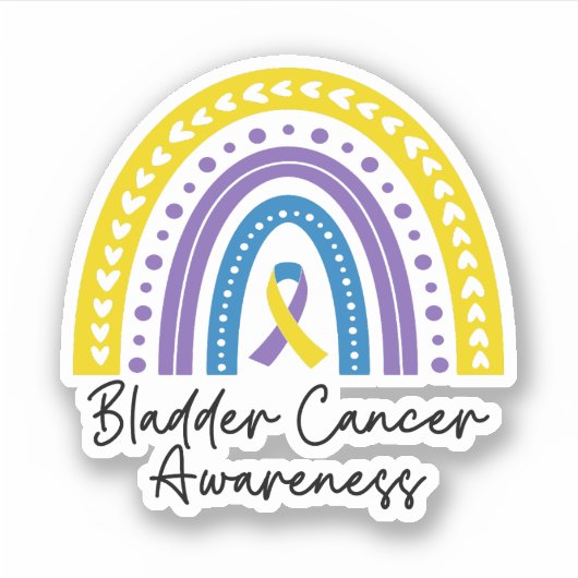 Blaaskankerbewustzijn, blaaskankerondersteuning sticker (Voorkant)