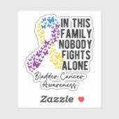 Blaaskankerbewustzijn, blaaskankerondersteuning sticker (Vel)