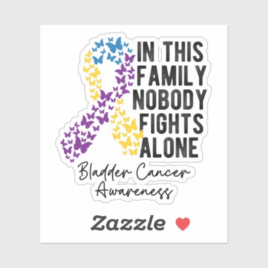 Blaaskankerbewustzijn, blaaskankerondersteuning sticker (Vel)
