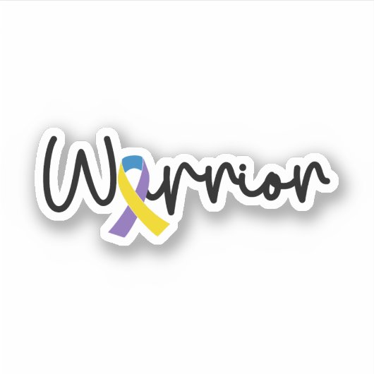 Blaaskankerbewustzijn, blaaskankerstrijder sticker (Voorkant)