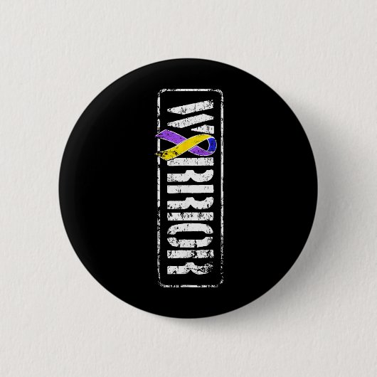 Blaaskankerbewustzijn - Militaire Warriorlint Ronde Button 5,7 Cm (Voorkant)