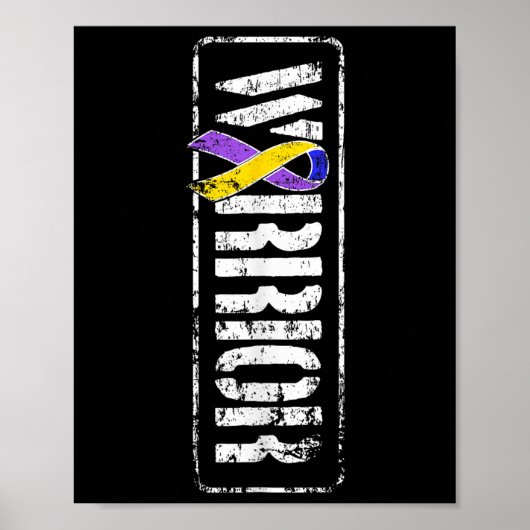 Blaaskankerbewustzijn - Military Warrior Ribbon Poster (Voorkant)