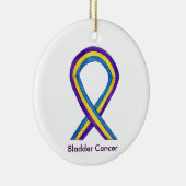Blaaskankerbewustzijnslint kerstboomornamenten keramisch ornament (Rechts)