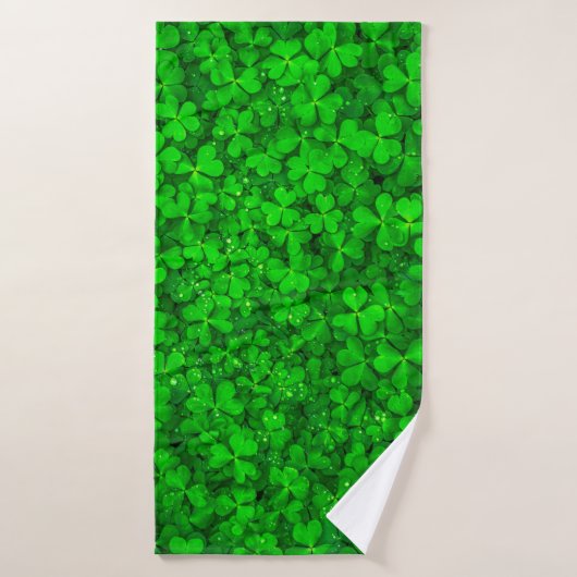Blaasklaver groene shamrock spring badhanddoek (Badhanddoek)