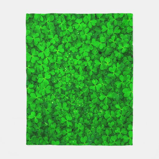 Blaasklaver groene shamrock spring fleece deken (Voorkant)