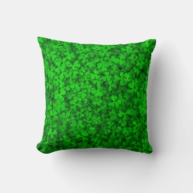 Blaasklaver groene shamrock spring kussen (Voorkant)