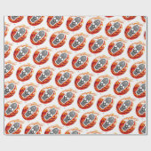 blaaspatroon schedel cadeaupapier (Vlak)