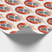 blaaspatroon schedel cadeaupapier (Hoek)