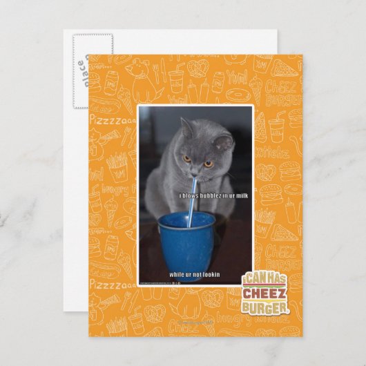 Blaast Bubbels in onze melk Briefkaart (Voorkant / Achterkant)