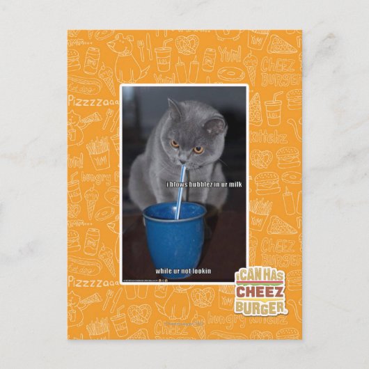 Blaast Bubbels in onze melk Briefkaart (Voorkant)