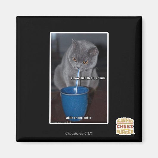 Blaast Bubbels in onze melk Magneet (Voorkant)