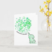 Blaast groene ballonnen mentale gezondheidsbewustz kaart (Gele Bloem)