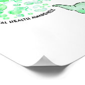 Blaast groene ballonnen mentale gezondheidsbewustz poster (Hoek)