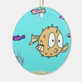 blaasvis keramisch ornament (Links)