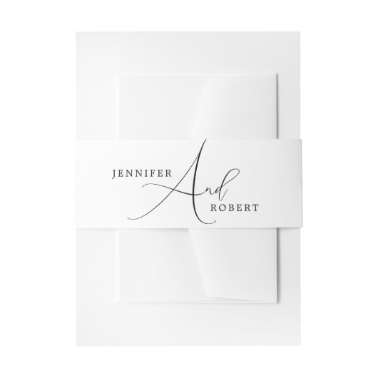 Blac Script Typografie op witte achtergrond Uitnodigingen Wikkel (Voorkant Voorbeeld)