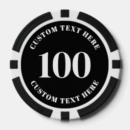 Black 100 Numbered Poker Chips