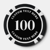 Black 100 Numbered Poker Chips (Achterkant)
