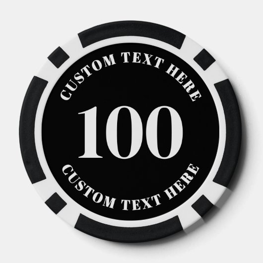 Black 100 Numbered Poker Chips (Achterkant)