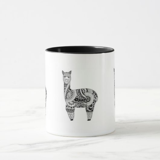 Black 11 oz Combo Alpaca Mok (Midden)