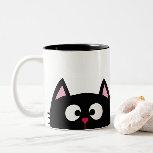 Black 11 oz Two-Tone Mok (Met donut)