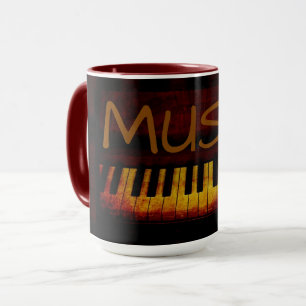 Black 15 oz Combo Music-Mok met Piano Mok
