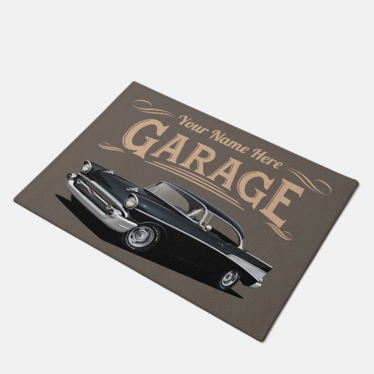 Black 1957 Classic Car Welcome Deurmat (Schuin)