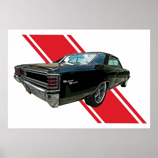 Black 1967 Chevelle SS poster (Voorkant)