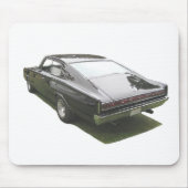 Black 1967 Dodge Charger mousepad. Muismat (Voorkant)