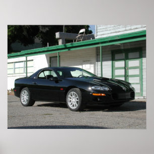 Black 2001 Chevrolet Camaro Z28 SS Poster