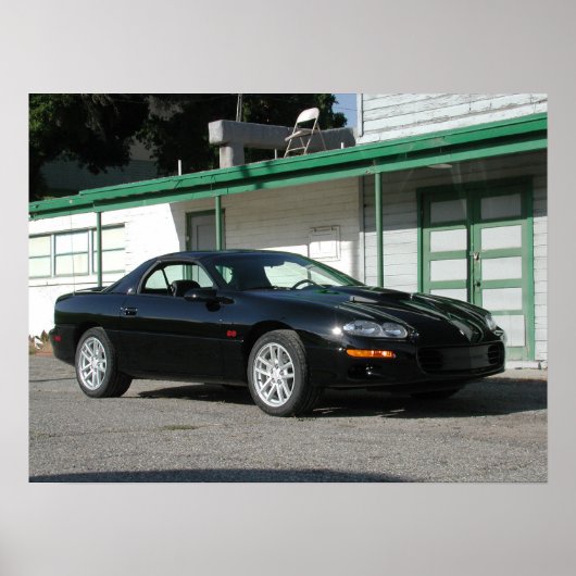 Black 2001 Chevrolet Camaro Z28 SS Poster (Voorkant)