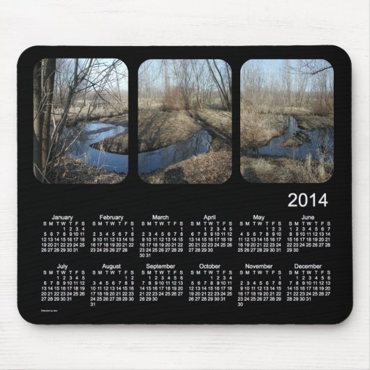 Black 2014 Landscape Calendar Muismat (Voorkant)