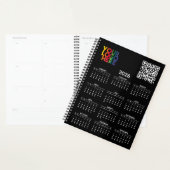 Black 2026 Calendar Business Logo QR Code Planner (Display)