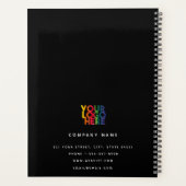 Black 2026 Calendar Business Logo QR Code Planner (Achterkant)