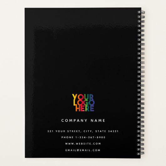 Black 2026 Calendar Business Logo QR Code Planner (Achterkant)