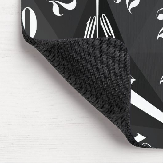 Black-20-Sided-Dice-Pattern Muismat (Hoek)